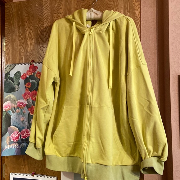 NAP Oversized hoodie jacket in bright spring green. - Picture 1 of 8